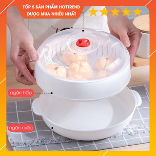 Khay nhựa hấp lò vi sóng 2 tầng nhựa Việt Nhật chịu nhiệt tốt xửng hấp bánh