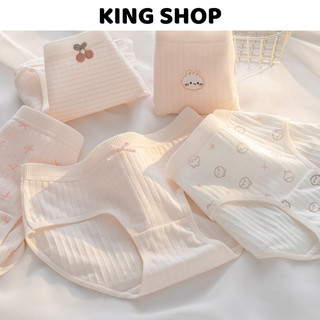 Quần lót nữ cotton xinh xắn - Quần chip nữ họa tiết dễ thương tông màu nhẹ đơn giản King Shop L-566
