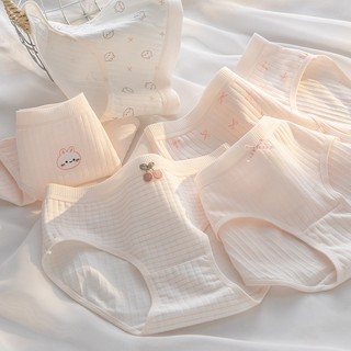 Quần lót nữ cotton xinh xắn - Quần chip nữ họa tiết dễ thương tông màu nhẹ đơn giản King Shop L-566