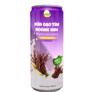 Sữa Gạo Tím Hữu Cơ Hoàng Kim lon 240ml – Bổ Sung Dinh Dưỡng, Eat Clean, Tốt Cho Sức Khỏe