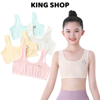 Áo lót lá bé gái cotton - Áo lót cho học sinh cấp 1 cấp 2 không đệm co giãn 4 chiều King Shop B-341