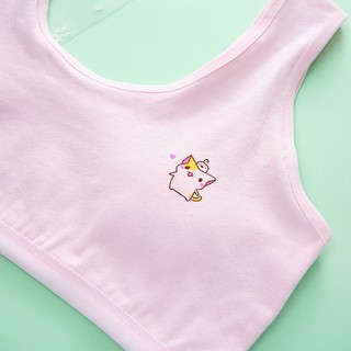Áo lót lá bé gái cotton - Áo lót cho học sinh cấp 1 cấp 2 không đệm co giãn 4 chiều King Shop B-341