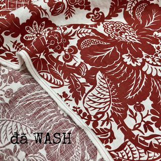 Vải Linen Tưng Premium/Pure Linen In Hoạ Tiết Đỏ Gạch Mềm Mướt Chưa WASH Khổ 1m30 Đã WASH CN Khổ 1m25
