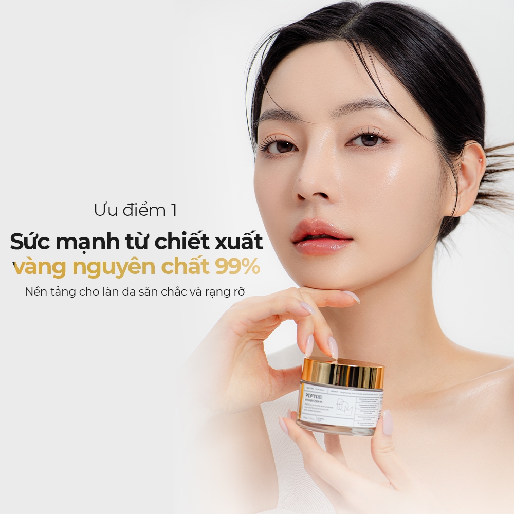 Kem Dưỡng Ẩm Làm Sáng, Làm Mờ Nếp Nhăn BOM Peptide Power Cream - 50G