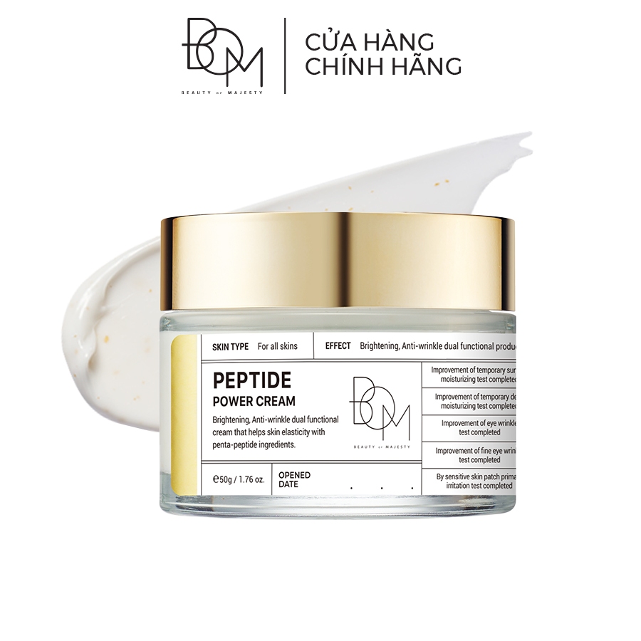 Kem Dưỡng Ẩm Làm Sáng, Làm Mờ Nếp Nhăn BOM Peptide Power Cream - 50G