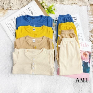 Đồ bộ dài tay cho bé TB378 - Đồ bộ chất thun tăm cho bé trai và gái
