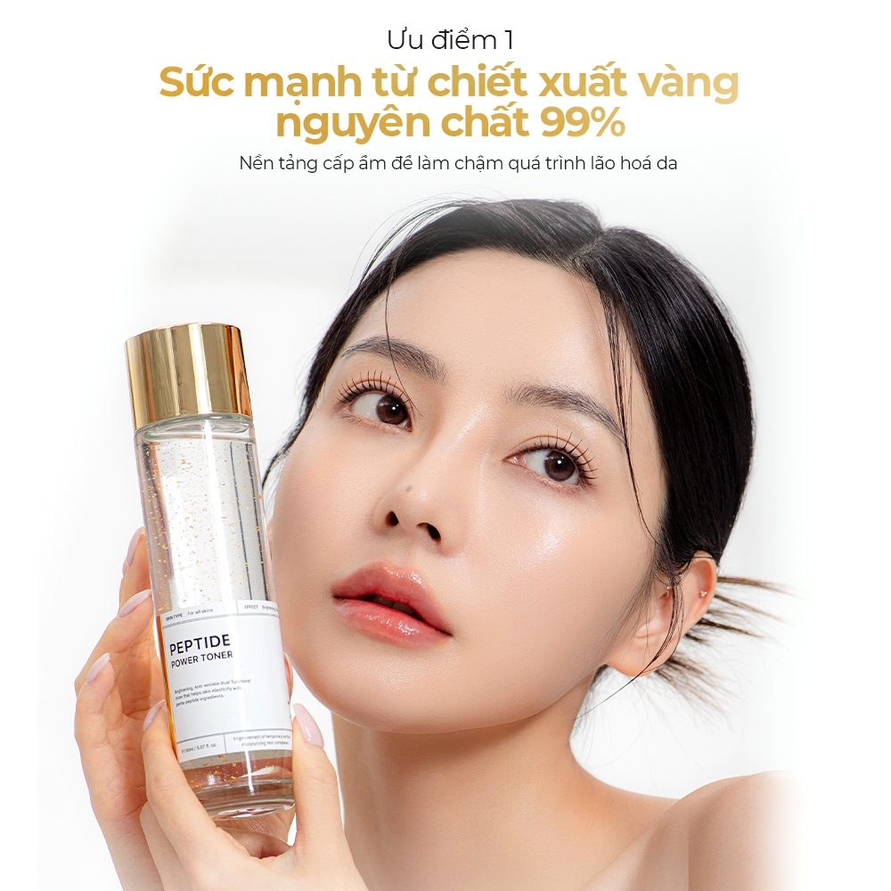 Nước Cân Bằng Làm Sáng, Làm Mờ Nếp Nhăn BOM Peptide Power Toner - 150ML