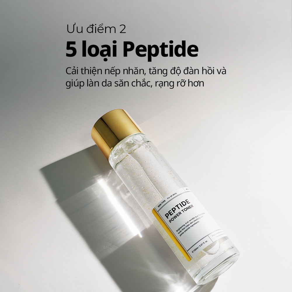 Nước Cân Bằng Làm Sáng, Làm Mờ Nếp Nhăn BOM Peptide Power Toner - 150ML