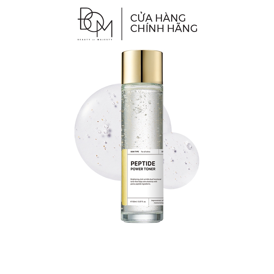 Nước Cân Bằng Làm Sáng, Làm Mờ Nếp Nhăn BOM Peptide Power Toner - 150ML