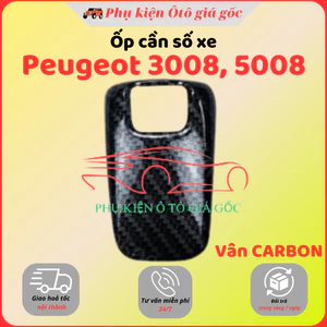 Ốp cần số Peugeot các bản lắp chung 3008 5008 vân CARBON kín cao cấp