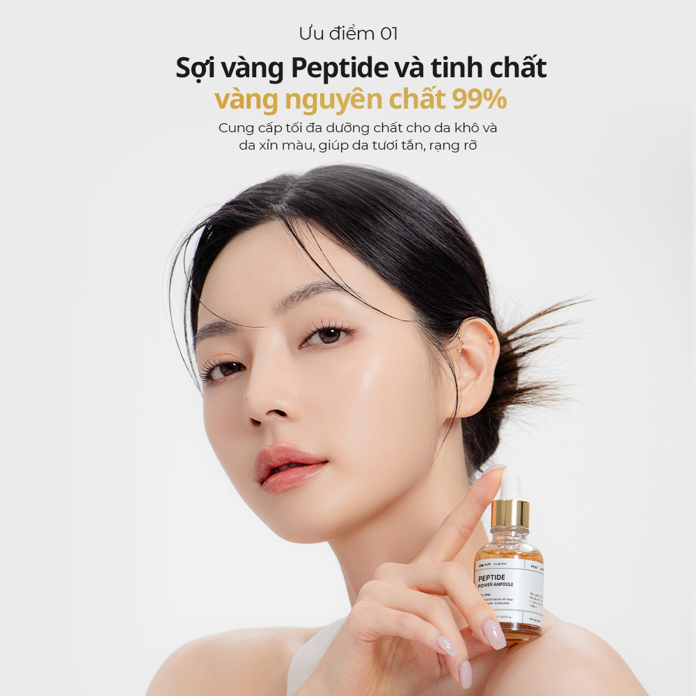Tinh chất cải thiện độ đàn hồi da làm sáng da BOM Peptide Power Ampoule 30ml