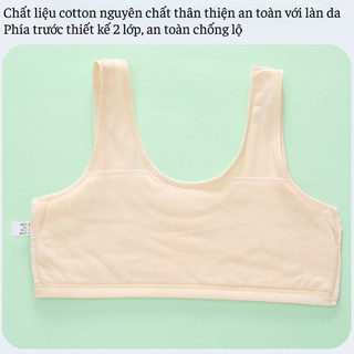 Hàng 2 lớp - Áo lá bé gái - Áo lót bra cho bé gái mới lớn, cotton co giãn 4 chiều King Shop B-508