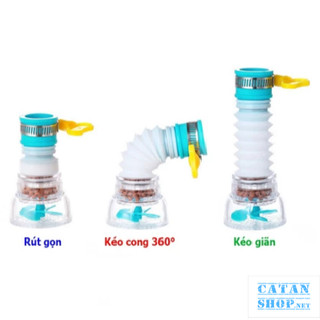 Dụng cụ gắn vòi nước giúp lọc sạch cặn bẩn, Đầu lọc vòi nước 1 tầng/ 6 tầng co giãn xoay 360 độ giúp tránh văng nước
