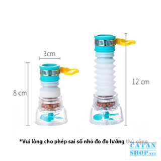Dụng cụ gắn vòi nước giúp lọc sạch cặn bẩn, Đầu lọc vòi nước 1 tầng/ 6 tầng co giãn xoay 360 độ giúp tránh văng nước