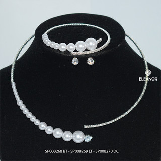Dây chuyền bông tai vòng tay Eleanor Accessories bộ trang sức đính đá phụ kiện trang sức 8268