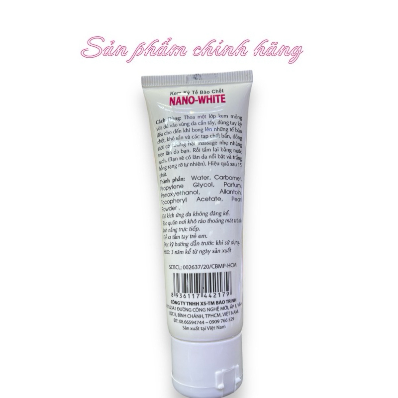 NANO WHITE Kem Kỳ Tế Bào Chết 80ml Chính Hãng