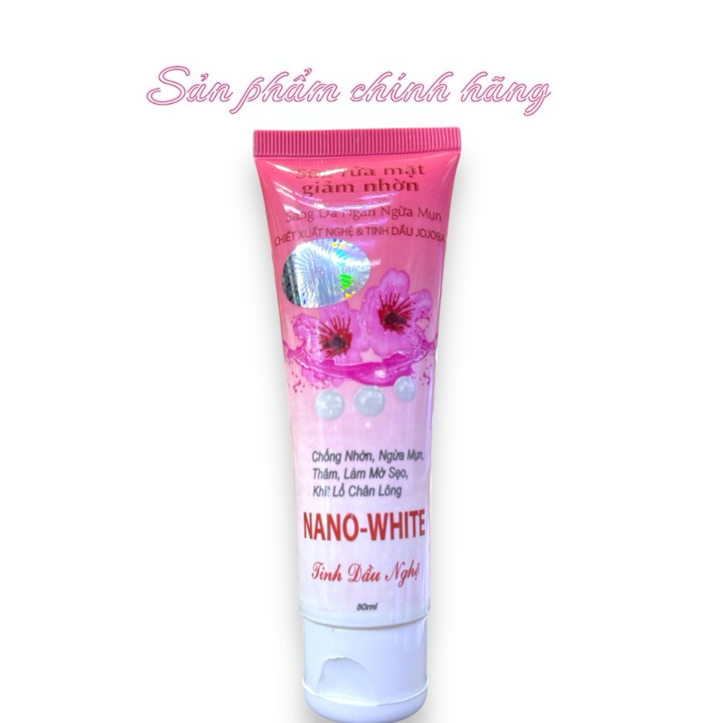 Sữa Rửa Mặt NANO WHITE Trắng Ngừa Mụn 80ml Chính Hãng