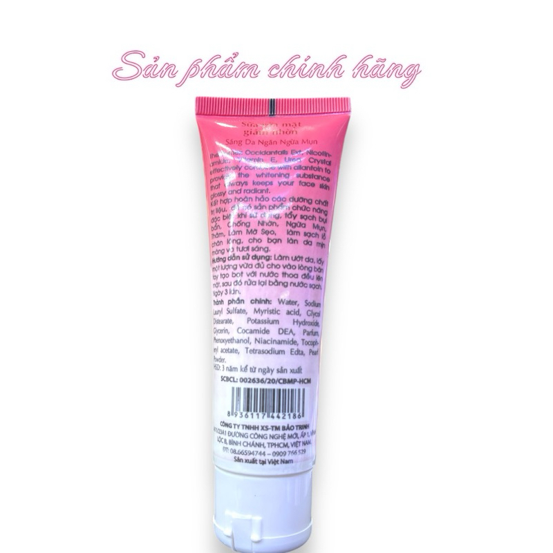 Sữa Rửa Mặt NANO WHITE Trắng Ngừa Mụn 80ml Chính Hãng
