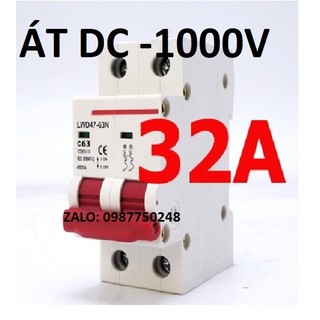 ÁT DC 1000V CB 1 chiều DC 1000V 16A 20A 32A  63A LW / SUNLIGHT / SOLARTEC bộ ngắt mạch 1 chiều