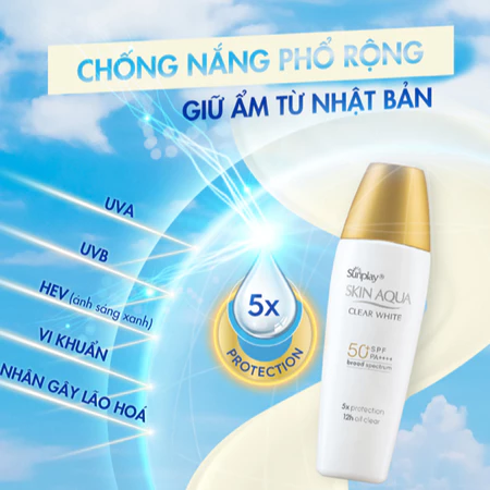 Sữa Chống Nắng Dưỡng Da Sáng Mịn Sunplay Skin Aqua Clear White SPF50+ PA++++ (25g,55g)