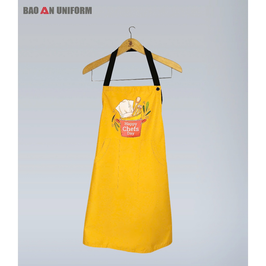 Tạp Dề Bếp Vải Dù Chống Thấm In Hình Dễ Thương Cho Nam Nữ Nội Trợ, Buôn Bán Quán Ăn, Hàng Nước