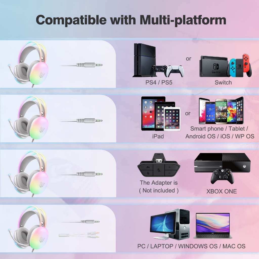 Tai Nghe Gaming ONIKUMA X25 Có Dây,  Âm Thanh Nổi 3D,  Micrô Chống Ồn Đa Hướng