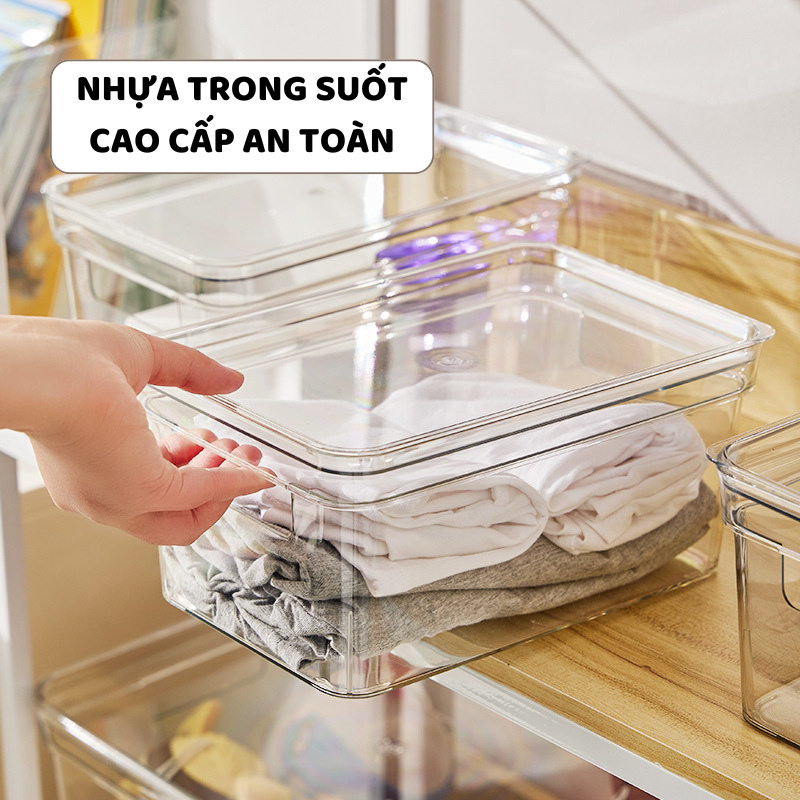 Hộp Đựng Đồ ENODA HOME Trong Suốt, Hộp Nhựa Có Nắp Đựng Đồ Đa Năng Nhựa Trong Suốt Cao Cấp Q052