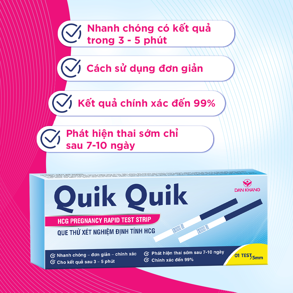 (HỎA TỐC + CHE TÊN) Que thử thai phát hiện thai sớm sau 7 ngày chính xác Quik Quik