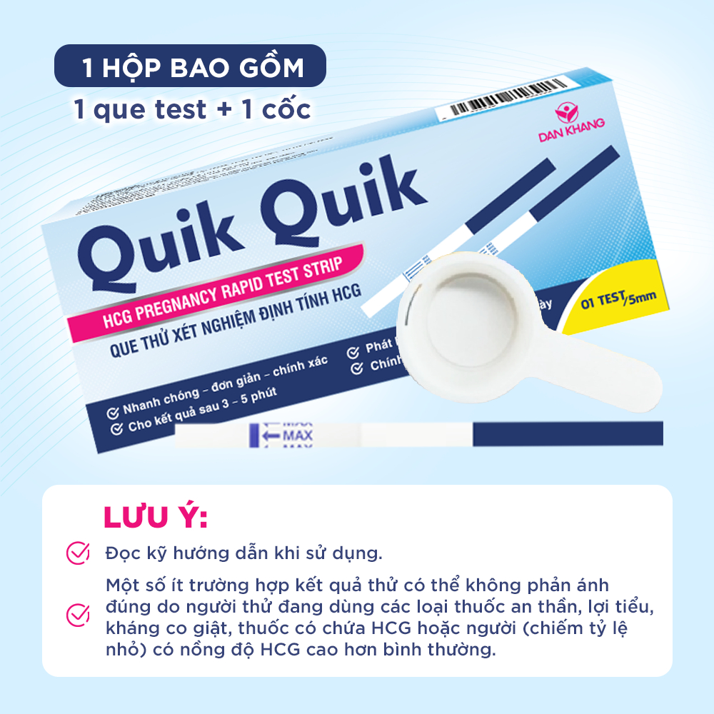 (HỎA TỐC + CHE TÊN) Que thử thai phát hiện thai sớm sau 7 ngày chính xác Quik Quik