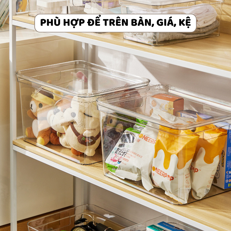 Hộp Đựng Đồ ENODA HOME Trong Suốt, Hộp Nhựa Có Nắp Đựng Đồ Đa Năng Nhựa Trong Suốt Cao Cấp Q052