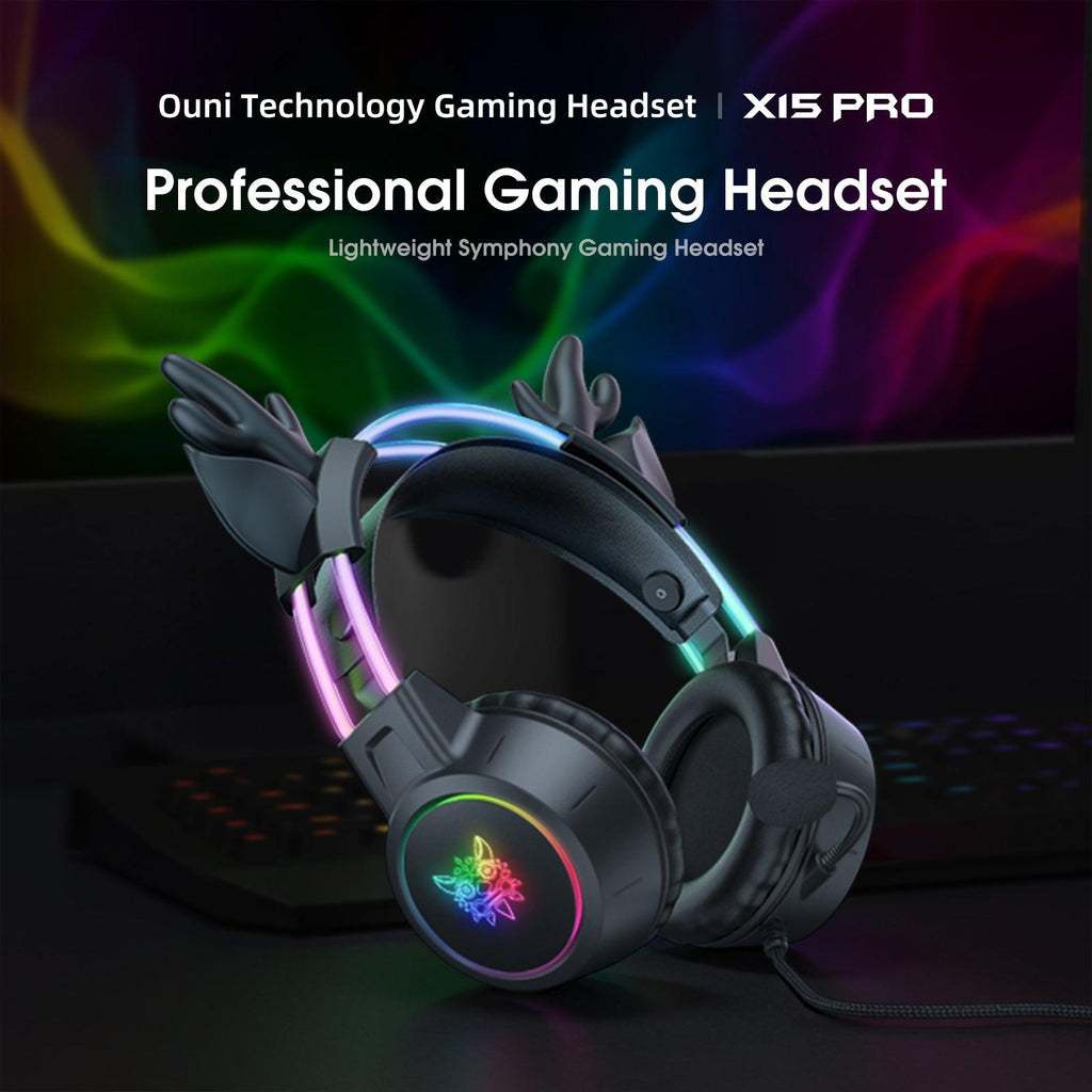 Tai nghe Gaming Tai Hươu ONIKUMA X15 Pro Có Dây, Âm Thanh Vòm Nổi, Micro Khử Ồn, RGB