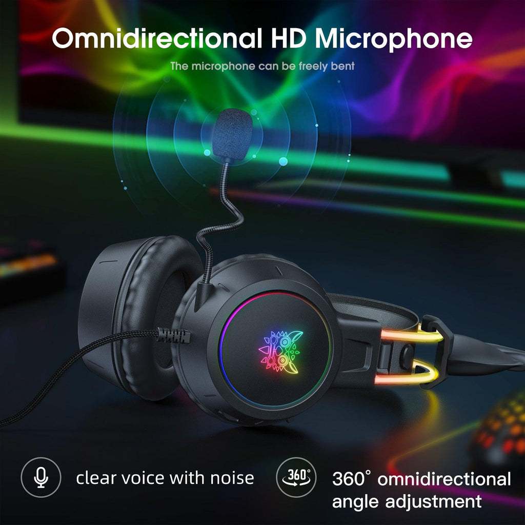 Tai nghe Gaming Tai Hươu ONIKUMA X15 Pro Có Dây, Âm Thanh Vòm Nổi, Micro Khử Ồn, RGB