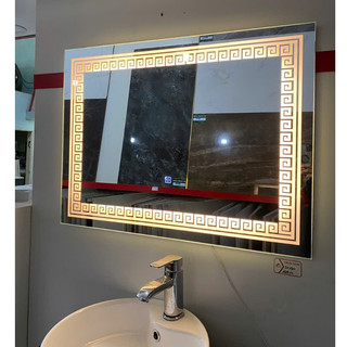 Gương Led Cảm Ứng Chữ Nhật Treo Tường Hoa Văn,Gương phòng tắm,Treo bàn trang điểm CN-PMHV-12