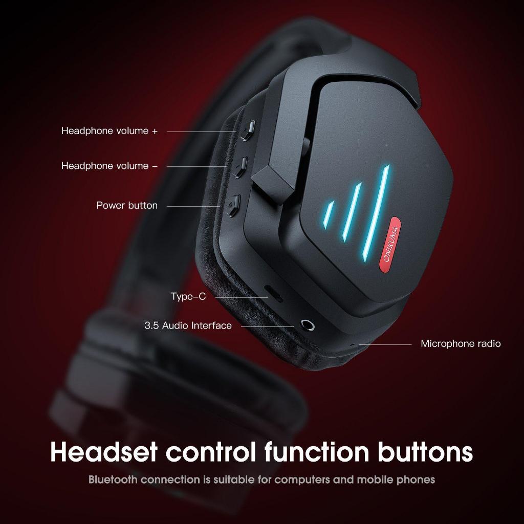 Tai Nghe Gaming ONIKUMA B60 Bluetooth, Micro HD, Âm Thanh Vòm Nổi