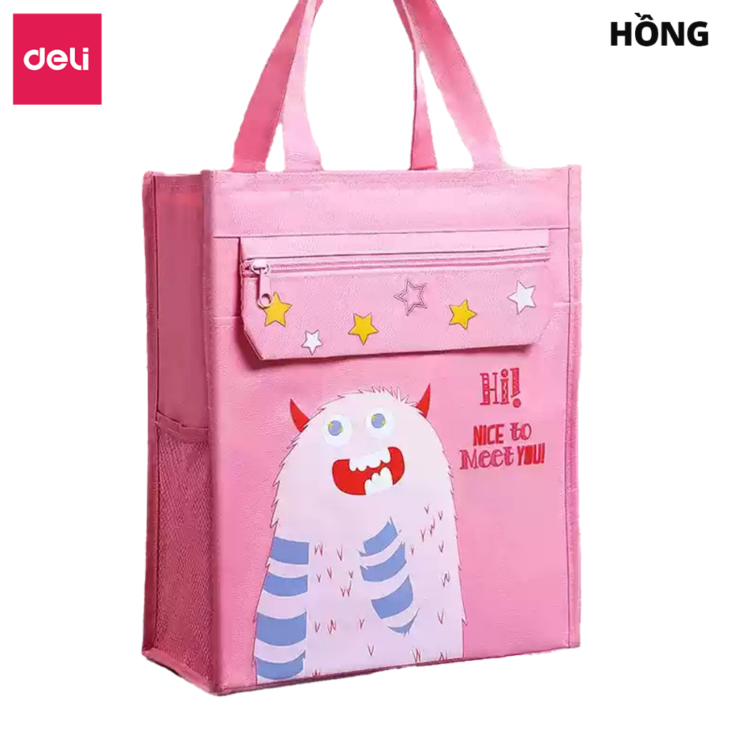 Túi Tote Túi Học Thêm Deli Vải Canva Deli Dễ Thương Sức Chứa Lớn Chống Nước, Chống Bụi Đựng Tài Liệu Sách Vở Học Sinh