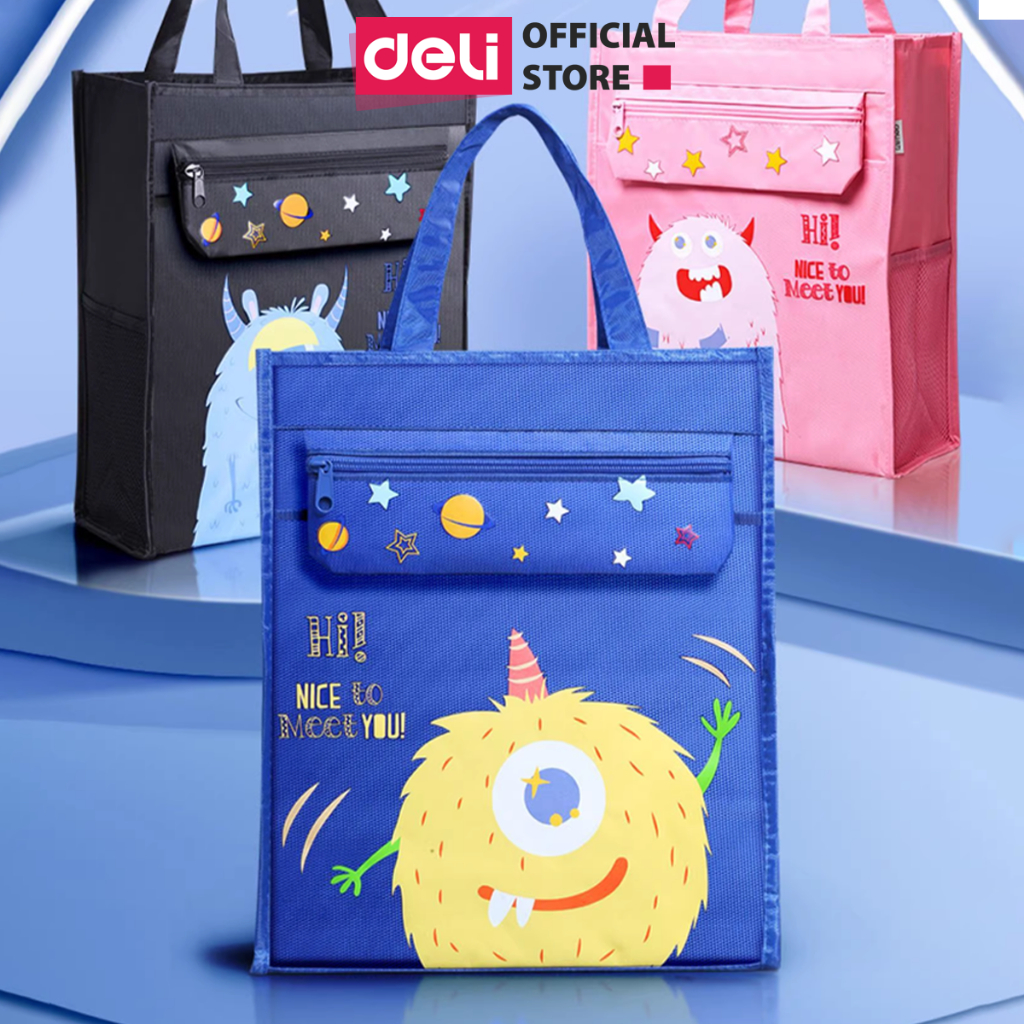 Túi Tote Túi Học Thêm Deli Vải Canva Deli Dễ Thương Sức Chứa Lớn Chống Nước, Chống Bụi Đựng Tài Liệu Sách Vở Học Sinh