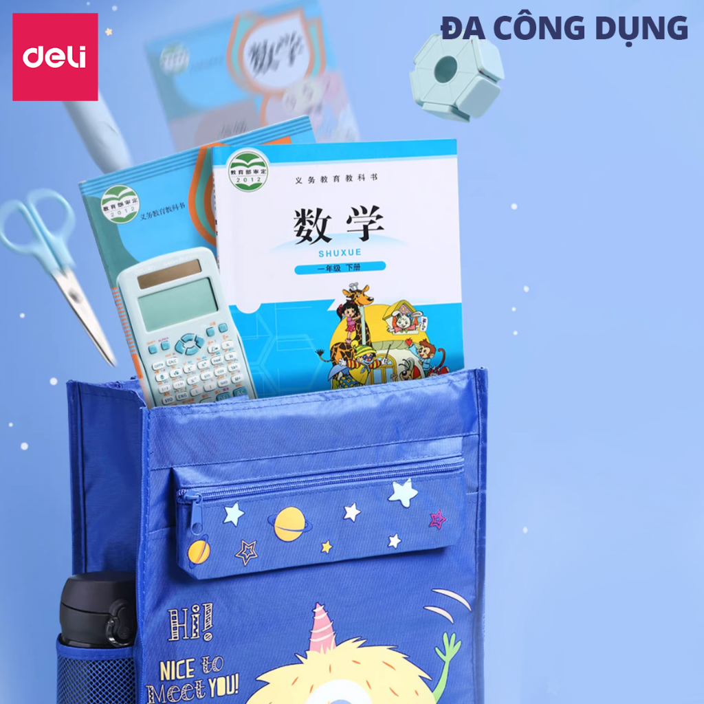 Túi Tote Túi Học Thêm Deli Vải Canva Deli Dễ Thương Sức Chứa Lớn Chống Nước, Chống Bụi Đựng Tài Liệu Sách Vở Học Sinh