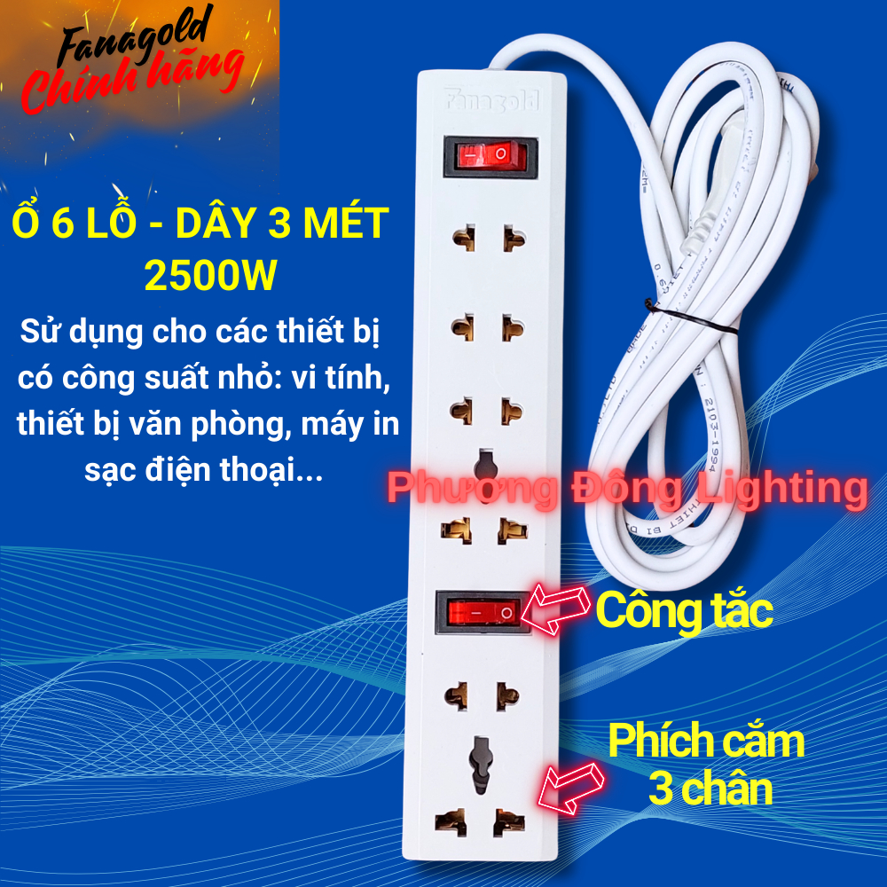 Ổ Cắm Điện Đa năng Có dây - Chính hãng Fanagold