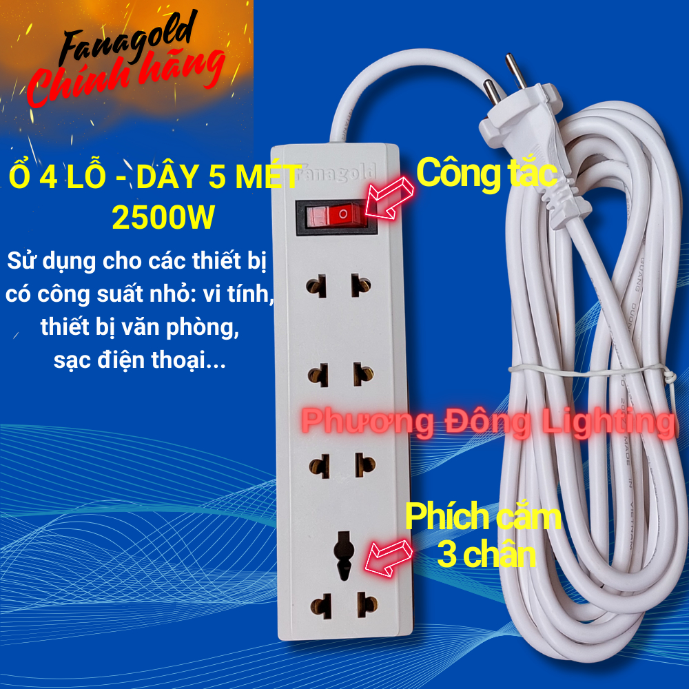 Ổ Cắm Điện Đa năng Có dây - Chính hãng Fanagold
