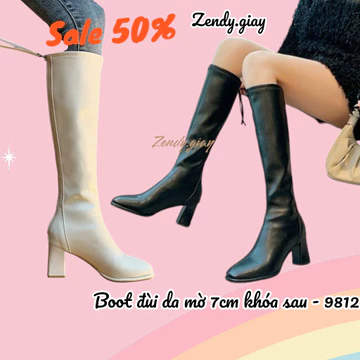Boot Đùi Nữ Bốt nữ Cao Cổ Đầu Gối Da Mờ Cao Cấp Khóa Sau Boot Đùi Nữ Da Lì Loại 1 khóa sau lót lông (gót cao và thấp)