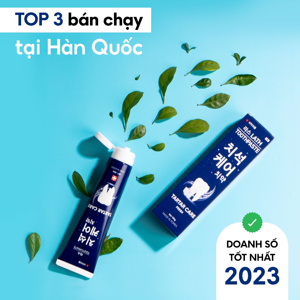Combo 3 kem đánh răng Lath Beauty kem trắng răng Hàn Quốc Tartar giảm hôi miệng giảm sưng nứu chiết xuất thiên nhiên