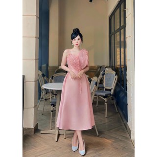 Đầm xòe 2 lá dập ly xinh xắn, dễ thương [Đầm váy dự tiệc] đỏ, đen, trắng, hồng X055