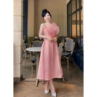Đầm xòe 2 lá dập ly xinh xắn, dễ thương [Đầm váy dự tiệc] đỏ, đen, trắng, hồng X055