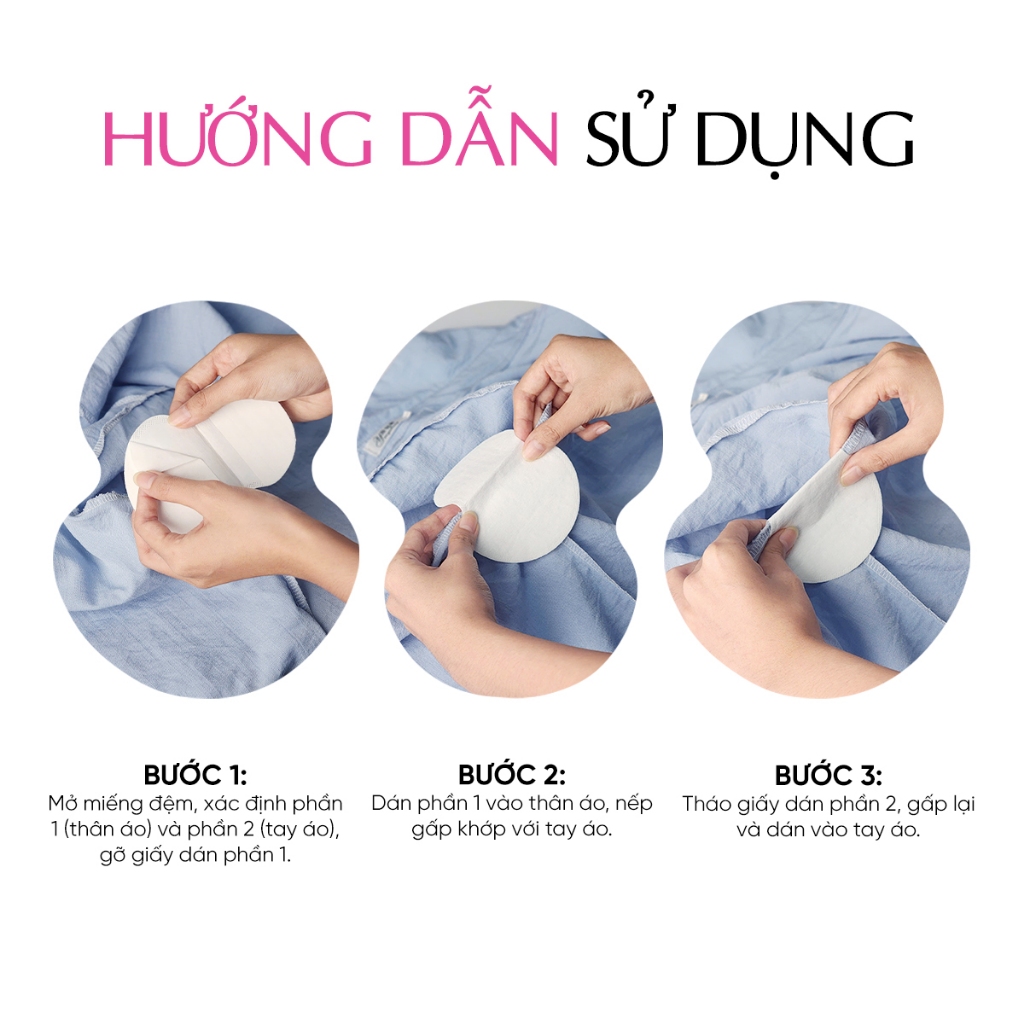Miếng dán thấm hút mồ hôi nách Masami khử mùi thấm hút hiệu quả không để lại vết mồ hôi túi 10 miếng