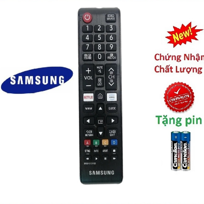 tay điều khiển remote từ xa tivi samsung ngắn BN59-01315D - Chính hãng Vietnam mới-kèm pin