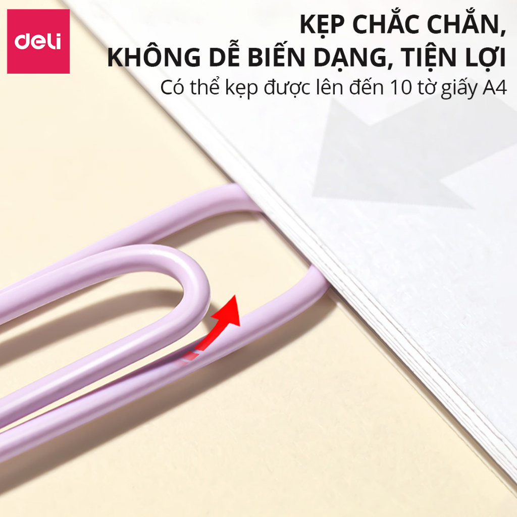 Hộp 100 160 Ghim Vòng Deli - Kẹp Giấy Tài Liệu Văn Phòng Phẩm Giữ Văn Bản Gọn Gàng - Màu Sắc Morandi - Đa Năng Tiện Lợi