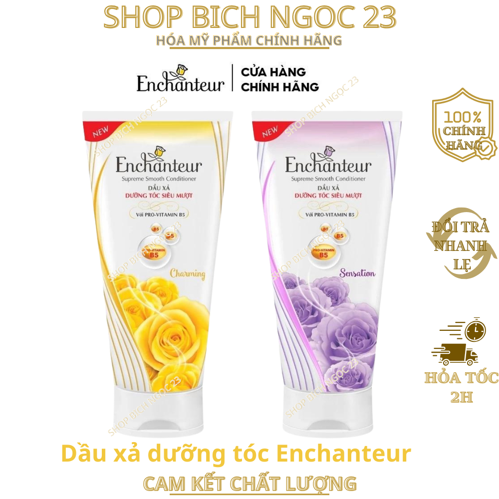 Dầu xả dưỡng tóc Enchanteur Charming/Sensation siêu mềm mượt 170g, 335g