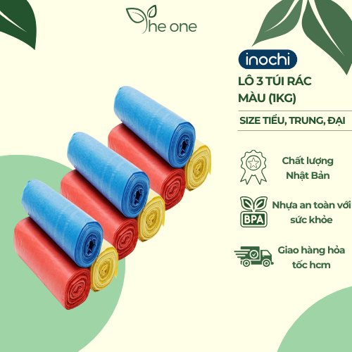 CÓ VAT- Lô 3 cuộn túi rác màu (1kg) túi đựng rác sinh học tự phân hủy ...