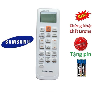 Điều khiển remote từ xa điều hòa Samsung 1 nút cam Chính hãng-kèm pin