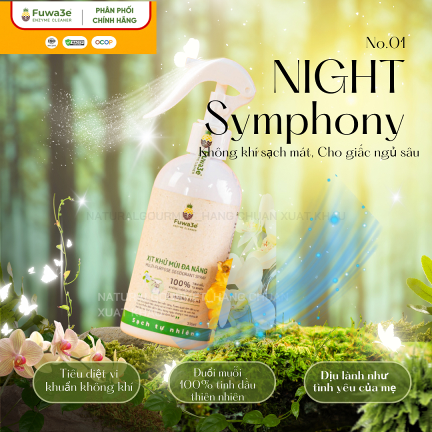 Xịt 100% tinh dầu TN phòng khử mùi, làm sạch tạo ION không khí, mùi ẩm mốc, giúp ngủ ngon Fuwa3e